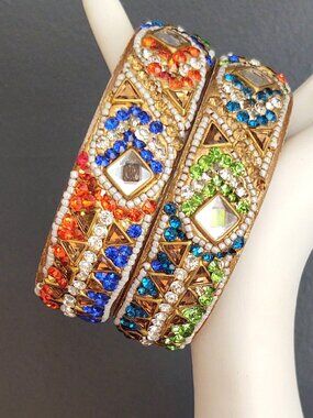 Multi bead bangle bracelets